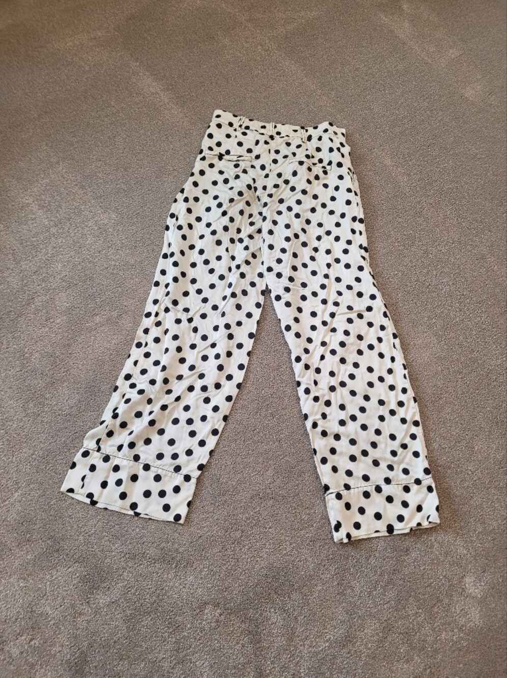 Zara Studio Woman Wide-Leg Polka Dot Flowing Trousers Pant Size XS - Picture 8 of 9